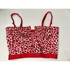 Victoria Secret Very Sexy Unlined Strapless Bra Bustier Red Lips/White- XS. Mm79